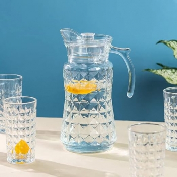 7-Pieces+Diamond-Cut+Glass+Juice+Set+%E2%80%93Transparent+Jug+%26+6+Glasses%2CModern+Set