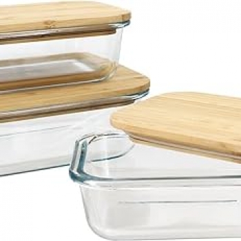 Rectangular+Glass+Food+Storage+Containers+with+Wooden+Lids+Multi+Use+Kitchen+Organization+Mixing+Bowls+Meal+Lunch+Box+Leakproof+Microwave+and+Freezer+Safe+Set+of+3+Pcs