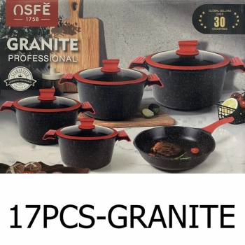 17+Pcs+Granite+Professional+Cookware+Set