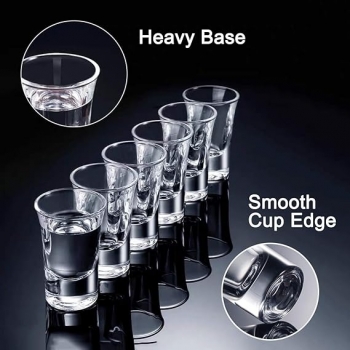 Drink+Glass+Lead+Free+35ml+Transparent+Glass+Thick+Base+Set+of+6