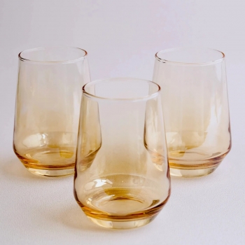 Amber+Glass+6+Pieces+Water+Glasses+390ml+Each%2CModern+Glass+Cups