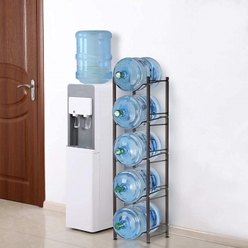 Water+Cooler+Jug+Rack+5-Tier+Water+Bottle+Storage+Rack+5+Gallon+Jugs+Water+Detachable+Heavy+Duty+Water+Bottle+Holder+Shelf+Save+Spacer+Easy+to+Assemble