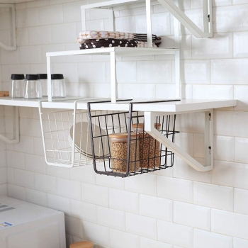 Hanging+Shelf+Basket%2C+Under+Shelf+Basket%2C+Slides+Under+Cabinet+Storage+Shelf+Wire+Baskets%2C+Space+Saving%2C+Stable+Hanging+Basket%2C+for+Kitchen+Counter+Pantry+Desk+Bookshelf+Cabinet