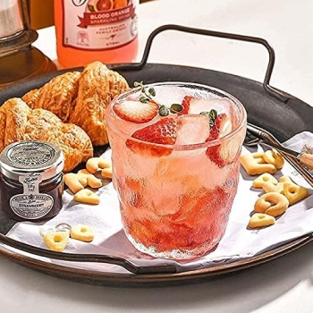 260ml+Set+of+6+Glacier+Pattern+Glass+Cup%2C+Frosted+Clear+Texture+Drinking+Cups+for+Water%2C+Soda%2C+Juices+and+Cold+Beverage%2C+Dishwasher+Safe