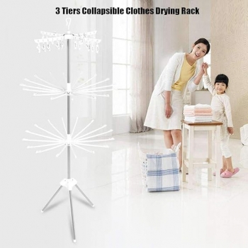 Clothes+Drying+Rack%2C+3-Tier+Collapsible+Foldable+Garments+Stand+for+Hanging+Towels%2C+Undergarments%2C+Baby+Clothes+Sock+Towels+%28White%29