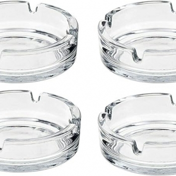 1+Pc+Clear+Glass+Ashtray%2CRound+Ashtray+10cm