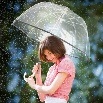 Transparent+Clear+Rain+Umbrella+Parasol