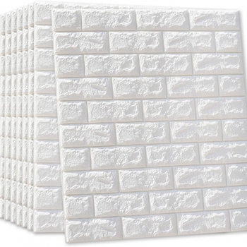 White+color+Brick+Wall+Foam+Sticker+70x77cm