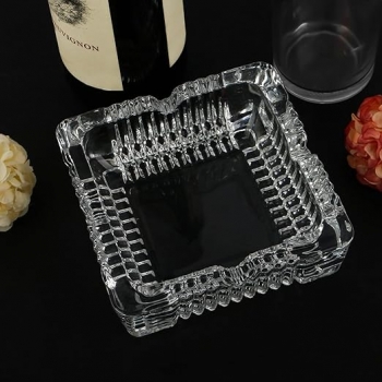 1+Pc+Clear+Glass+Ashtray%2CSquare+Glass+Ashtray+10cm