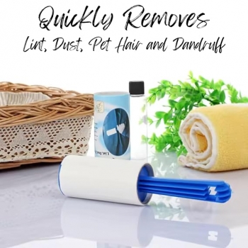 Lint+Remover++for+Clothes+%7C+Extra+Sticky+Roller+with+2+Refills+%7C+Pet+Hair%2C+Dust%2C+Dirt%2C+Dandruff+Removal+for+Clothes%2C+Carpets%2C+Furniture%2C+Sofa+%7C+Reusable+Lint+Roller+Cleaning
