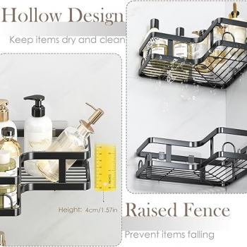 Set+of+5+Self+Adhesive+Stainless+Steel+Shower+Caddy+Set+Including+2+Shampoo+Holders+1+Toothbrush+and+Toothpaste+Holder+and+2+Soap+Holders