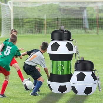 Football+Water+Bottle+550ml+Silicone+Soccer+Water+Bottle+for+Boys+Girls+Collapsible+Leak-Proof+Drink+Sports+Bottle+for+Travel+Gym+Picnics+School
