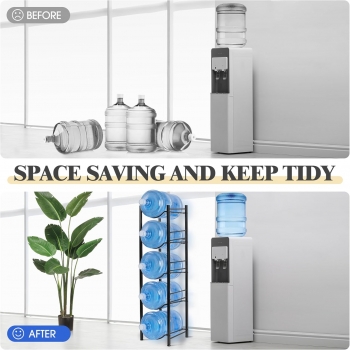 Water+Cooler+Jug+Rack+5-Tier+Water+Bottle+Storage+Rack+5+Gallon+Jugs+Water+Detachable+Heavy+Duty+Water+Bottle+Holder+Shelf+Save+Spacer+Easy+to+Assemble