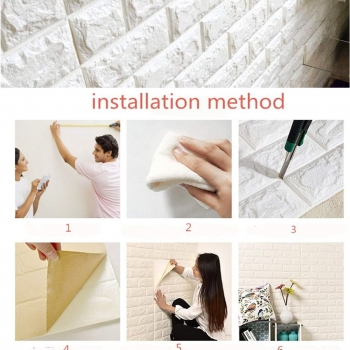White+color+Brick+Wall+Foam+Sticker+70x77cm