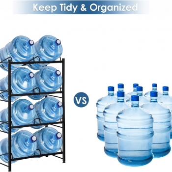 8+Gallon+Water+Bottle+Holder+Water+Jug+Holder+4+Tier+Heavy+Duty+Water+Jug+Rack+for+8+Bottles+Detachable+Gallon+Water+Jug+Stand+Organizer+Shelf+for+Home+Kitchen+Office%2C+Black