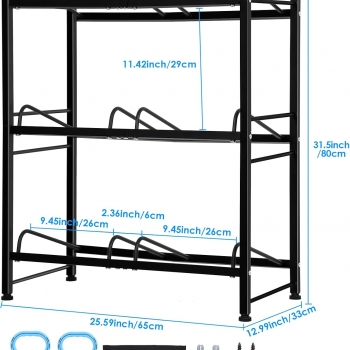 6+Gallon+Water+Bottle+Holder+3+Tier+Water+Cooler+Jug+Rack+for+6+Bottles+Heavy+Duty+Detachable+Water+Bottle+Storage+Rack+for+Home+Office%2C+Black