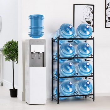 8+Gallon+Water+Bottle+Holder+Water+Jug+Holder+4+Tier+Heavy+Duty+Water+Jug+Rack+for+8+Bottles+Detachable+Gallon+Water+Jug+Stand+Organizer+Shelf+for+Home+Kitchen+Office%2C+Black