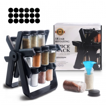 Rotating+Spice+Rack+Organizer+with+18+Glass+Spice+Jars+Countertop+Kitchen+Cabinet