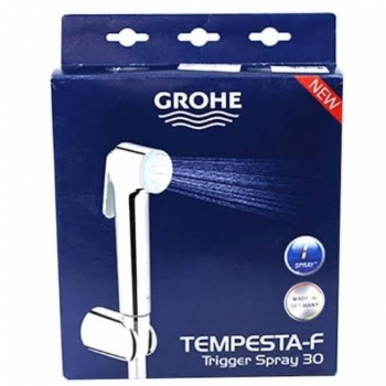 GROHE+Tempesta-F+Trigger+Spray+30++High-Pressure+Handheld+Bidet+Sprayer+with+Hose+%26+Wall+Bracket++Chrome+Finish