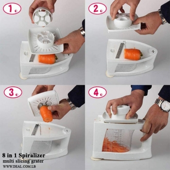 8+in+1+spiralizer+Multi+Slicing+Grater