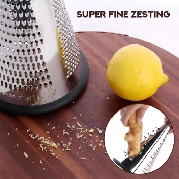 Stainless+Steel+Cheese+and+Vegetable+Grater+Wooden+Handle