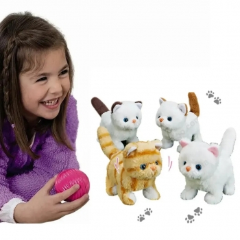 Walking+%26+Meowing+Plush+Kitten+Toy+%28Assorted+Colors%29