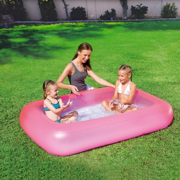 Bestway+51115+165+x+104+x+25cm+Pink+inflatable+rectangular+children+swim+pool+2+kids+play+summer+pool