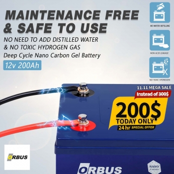Orbus++12V+200Ah+Deep+Cycle+Nano+Carbon+GEL+Battery