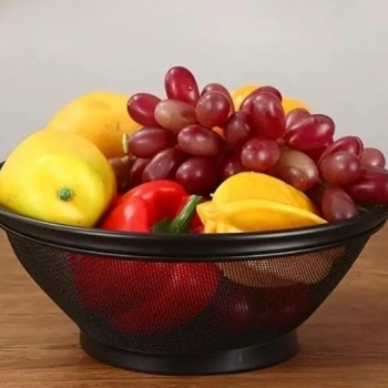 30cm+Mesh+Strainer+Colander%2CMetal+Kitchen+Strainer+Black%2CDurable+Fine+Mesh+for+Draining+%26+Rinsing