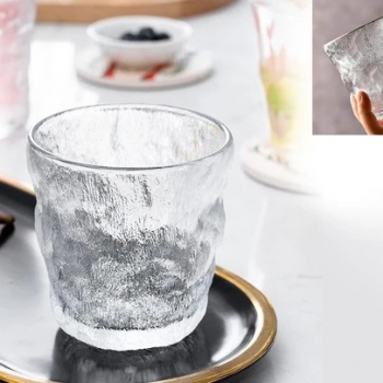 260ml+Set+of+6+Glacier+Pattern+Glass+Cup%2C+Frosted+Clear+Texture+Drinking+Cups+for+Water%2C+Soda%2C+Juices+and+Cold+Beverage%2C+Dishwasher+Safe