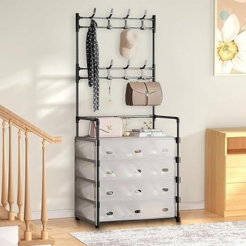 168x57x35cm+Steel+Hangers+Dust-Proof+Shoes+and+Hats+Rack%2CShoes+Rack+with+hooks%2CStorage+Racks+Large+Capacity