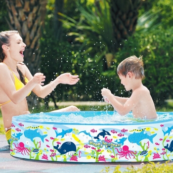 Jilong+Happy+Sea+Paddling+Pool+Diameter+120+%2A+25+cm+Childrens+Pool+Swimming+Pool+with+Fixed+Walls
