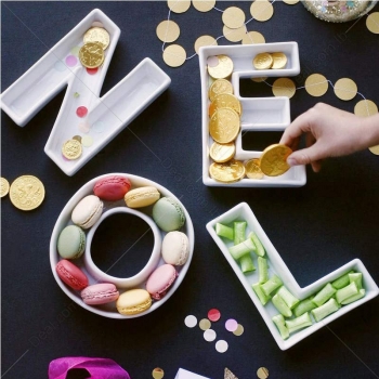 White+Ceramic+Letter+Dishes