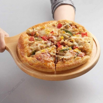 26cm+Wooden+Pizza+Serving+Tray+Dinner+Board