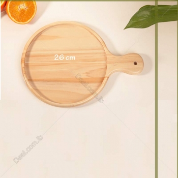 26cm+Wooden+Pizza+Serving+Tray+Dinner+Board