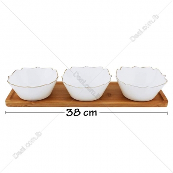 4pcs+Snack+Set+Bowls+With+A+bamboo+Tray