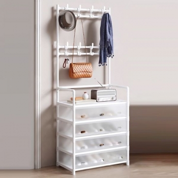 168x57x35cm+Steel+Hangers+Dust-Proof+Shoes+and+Hats+Rack%2CShoes+Rack+with+hooks%2CStorage+Racks+Large+Capacity
