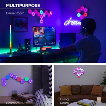 RGB+LED+Quantum+Hexagon+Light+Touch+Sensor+Wall+Lamp+DC+5V+Honeycomb+Colorful+Modular+Control+Night+for+Bedroom+Decoration