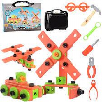 72Pcs+Drilling+Nut+Screw+3D+Creative+Mosaic+Puzzle+Toys+for+Children+Building+Bricks+Toys+Kids+DIY+Drill+Set+Boys