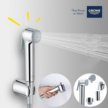GROHE+Tempesta-F+Trigger+Spray+30++High-Pressure+Handheld+Bidet+Sprayer+with+Hose+%26+Wall+Bracket++Chrome+Finish