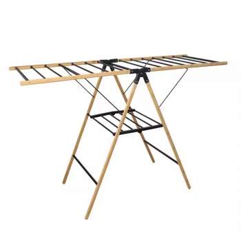 150x100x52cm+Bamboo+Clothes+Dryer+Rack+Easy+Home+Foldable+Garments+Hanging+Dry+Wooden+Laundry+Clothes+Drying+Rack