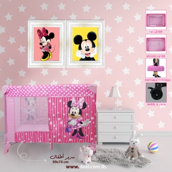 Disney+Pink+Minnie+Mouse+Baby+Bed