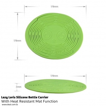 Lazy+Loris+Silicone+Bottle+Carrier+%7C+With+Heat+Resistant+Mat+Function