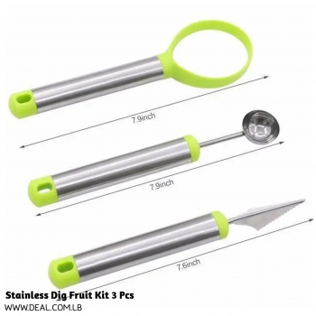 Stainless+Dig+Fruit+Kit+3+Pcs
