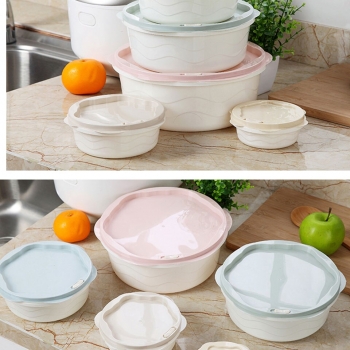 Delavala+5pcs+Set+Circular+Sealed+Cuisine+Container+Food+Storage+Box+for+Vegetable+Fruit+Candy+Biscuit+Organizer+Kitchen+Tool+Storage+Boxes