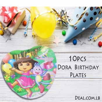 Dora+Kids+Birthday+Party+Disposable+Paper+Plates