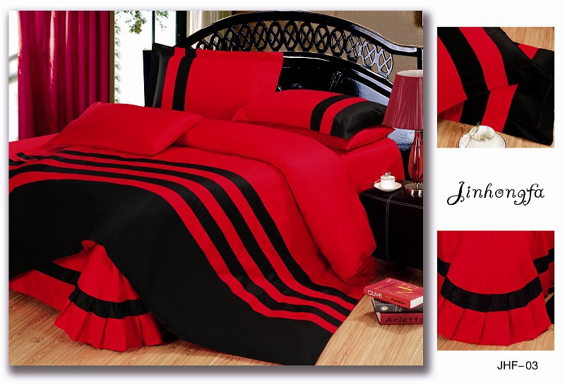 Igrab Me 72pcent Off Pure Red And Black Color Bedding Sets